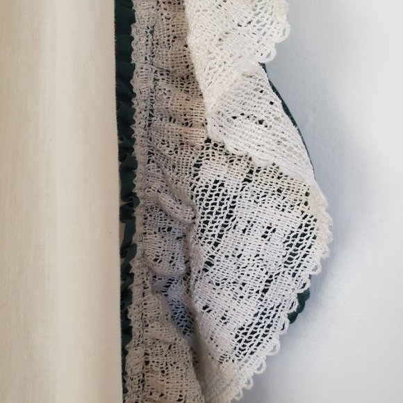 SOLD JC Penney Vtg Priscilla Curtain 88W x 64L Valance Cream Green Ruffle Rod - Picture 12 of 16